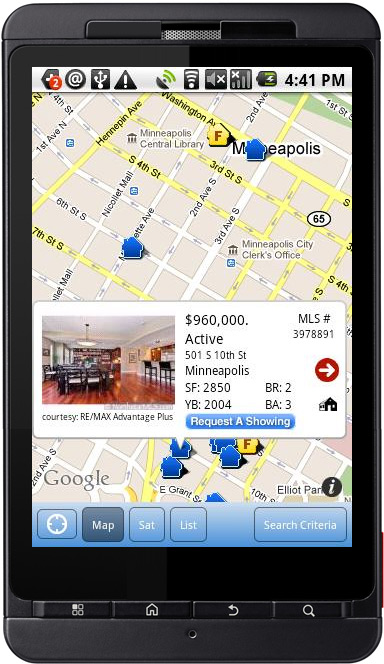 android real estate search app