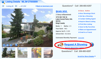 Simply click the link and the property will be added to your request for showings!